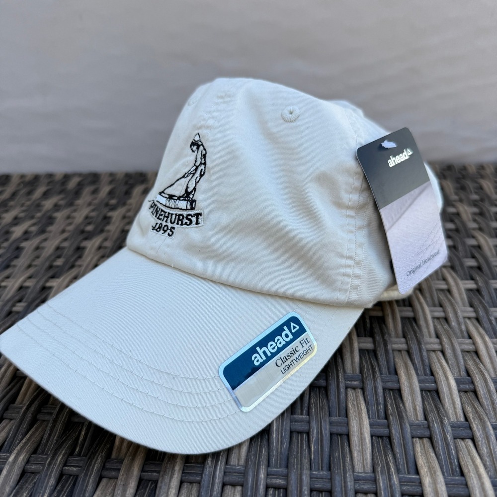 Ahead Pinehurst 1895 Golf Hat Beige Adjustable Strap NWT Spots